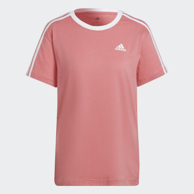 Camiseta Essential Boyfriend 3 bandas Rosa Mujer Sportswear