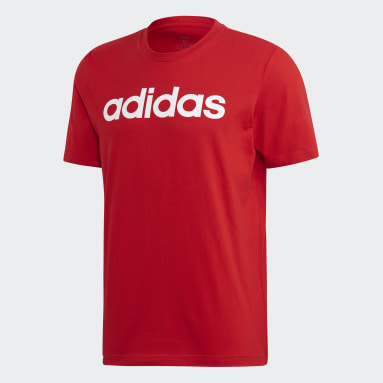 Men Sportswear Red Essentials Linear Logo T-Shirt