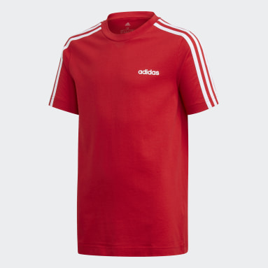Essentials 3-Stripes T-skjorte Rød