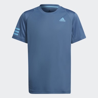 T-shirt 3-Stripes Club Tennis Azul Rapazes Ténis