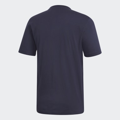 T-shirt Essentials Linear Logo Bleu Hommes Sportswear