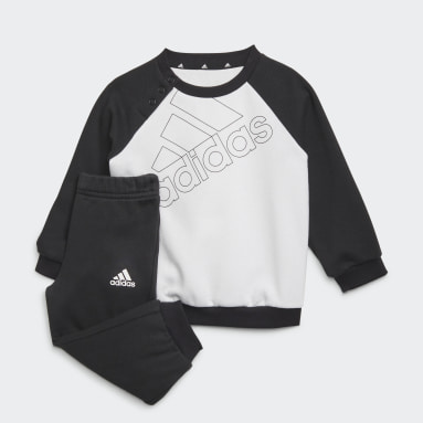 Kids Sportswear White adidas Essentials Logo Sweatshirt and Pants (Gender Neutral)