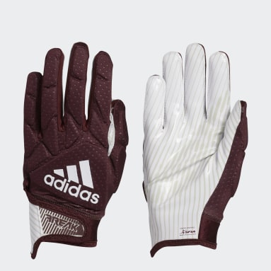 Maroon adidas football gloves