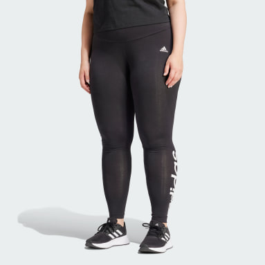 Dam Sportswear Svart Essentials High-Waisted Logo Leggings (Plus Size)