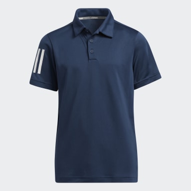 Boys Golf Blue 3-Stripes Polo Shirt
