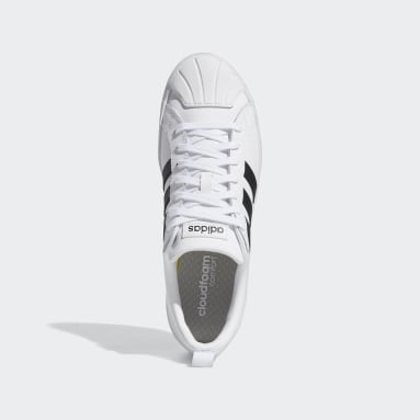 Men Sport Inspired White Streetcheck Cloudfoam Court Low Shoes