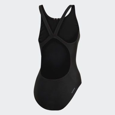 Women Swim Black adidas SH3.RO Mid 3-Stripes Swimsuit