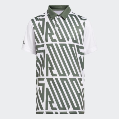 Youth 8-16 Years Golf Green Printed Polo Shirt