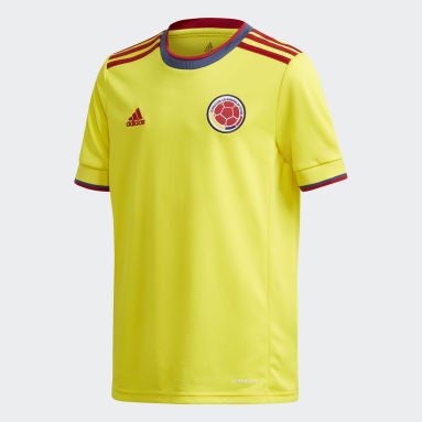 Youth 8-16 Years Football Yellow Colombia Home Jersey