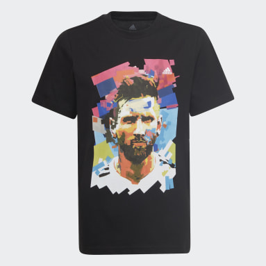Camiseta Messi Fútbol Estampada Negro Niño Fútbol