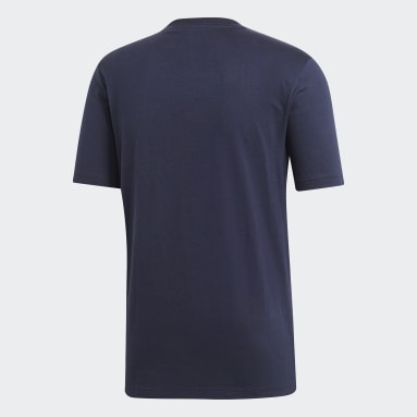 Männer Sportswear Essentials Plain T-Shirt Blau