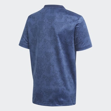 Jungen Fitness & Training Allover Print Jersey T-Shirt Blau