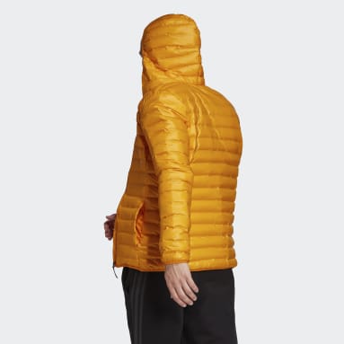 Men City Outdoor Orange Varilite Hooded Down Jacket