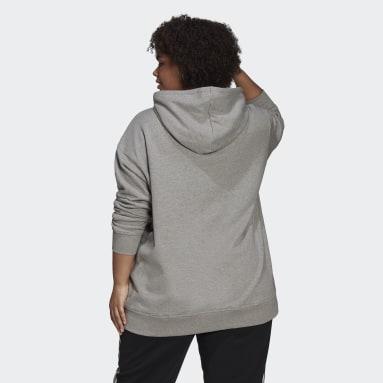 Women Originals Grey Trefoil Hoodie (Plus Size)