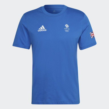 T-shirt de Algodão Team GB Azul Homem Ginásio E Treino