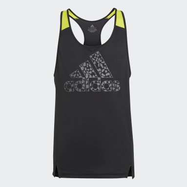 Girls Lifestyle Black adidas Designed To Move Leopard Tank Top