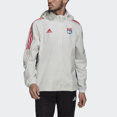 Men Football White Olympique Lyonnais Tiro All-Weather Jacket