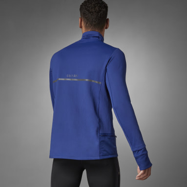 Men Running Blue adidas COLD.RDY Running Cover-Up
