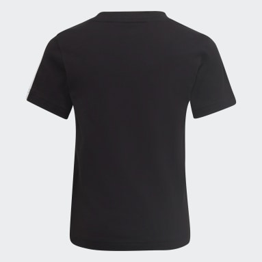 Camiseta Essentials 3 bandas Negro Niño Sportswear