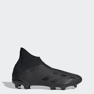 Football Black Predator 20.3 Laceless Firm Ground Boots