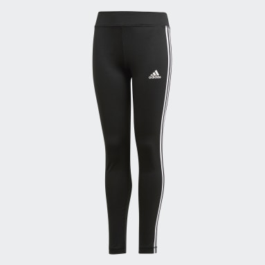 Girls Sportswear Black Training Equipment 3-Stripes Leggings