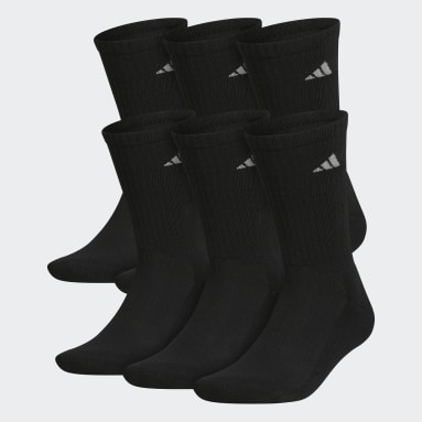 Men's Basketball Black Athletic Cushioned Crew Socks 6 Pairs