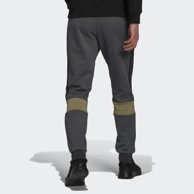 Men Sport Inspired Grey Essentials Fleece Colorblock Pants