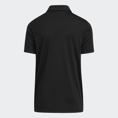 Youth 8-16 Years Golf Black Print Colorblock Polo Shirt
