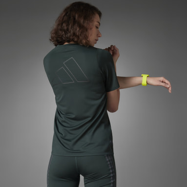 T-shirt da running Run Icons Verde Donna Running