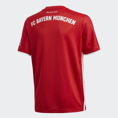 Boys Football Red FC Bayern Home Jersey