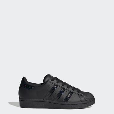 Youth 8-16 Years Originals Black Superstar Shoes