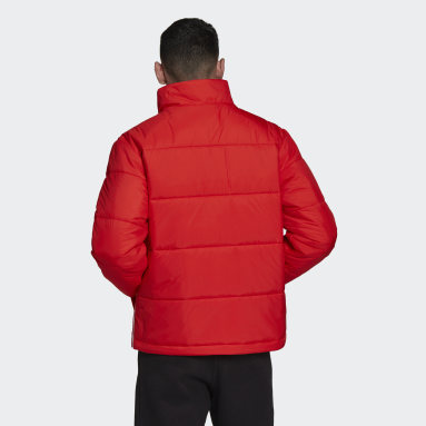 Men Originals Red Padded Stand-Up Collar Puffer Jacket