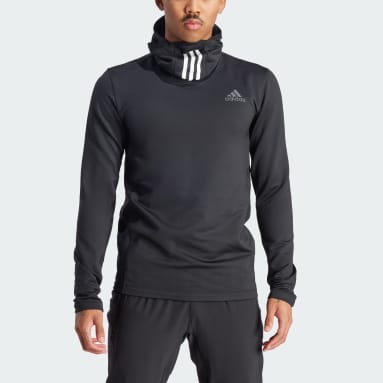 Men Running Black COLD.RDY Techfit Fitted Long Sleeve Hoodie