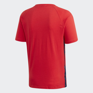 T-shirt TAN Tape Rouge Hommes Fitness Et Training