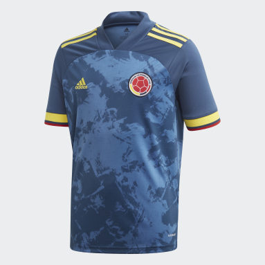 Camisola Alternativa da Colômbia Azul Rapazes Futebol