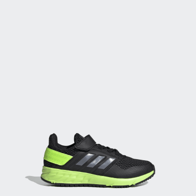 Kids Running Black FortaFaito Top Strap Shoes