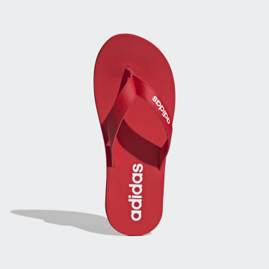 Kids red adidas slides clearance