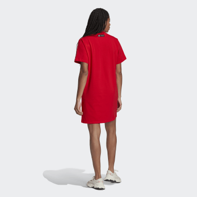 Kvinder Originals Rød Marimekko Trefoil Print Infill T-shirt-kjole