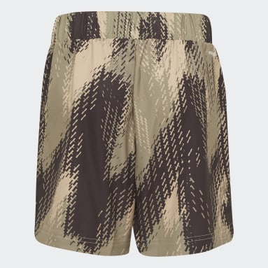 Boys Tennis Beige Printed Shorts