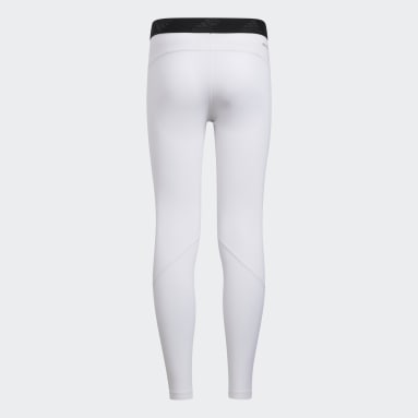 Youth Basketball White Techfit Tights