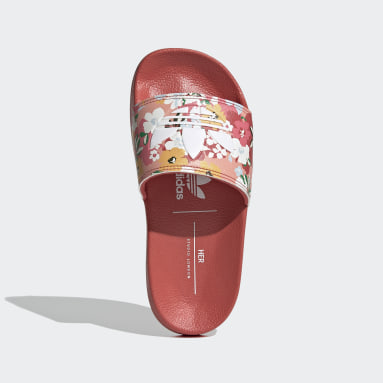 red adidas slides youth