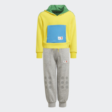 yellow adidas tracksuit kids
