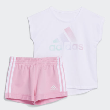girls pink adidas shorts
