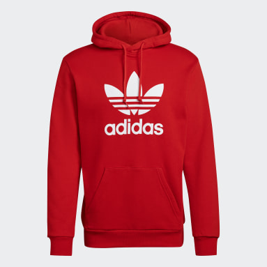 Adidas originals grey and red hoodie clearance