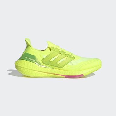 neon yellow athletic shoes