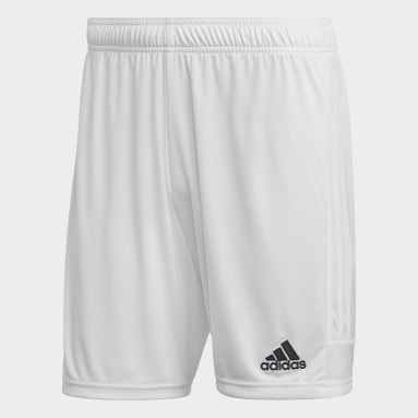 white adidas soccer shorts