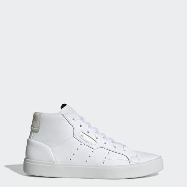 adidas white high top sneakers