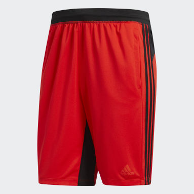 black and red adidas shorts