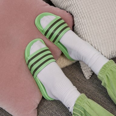 green adidas slides