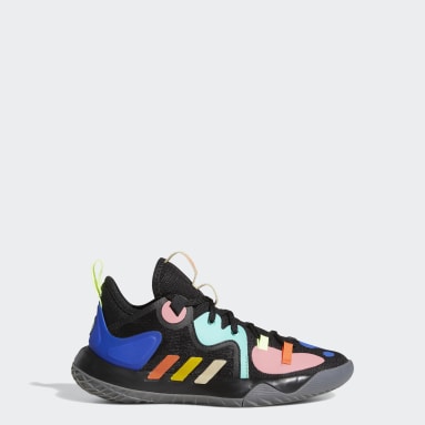adidas black and rainbow shoes